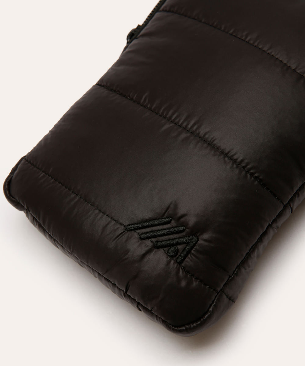 bolsa shoulder puffer esportiva preta