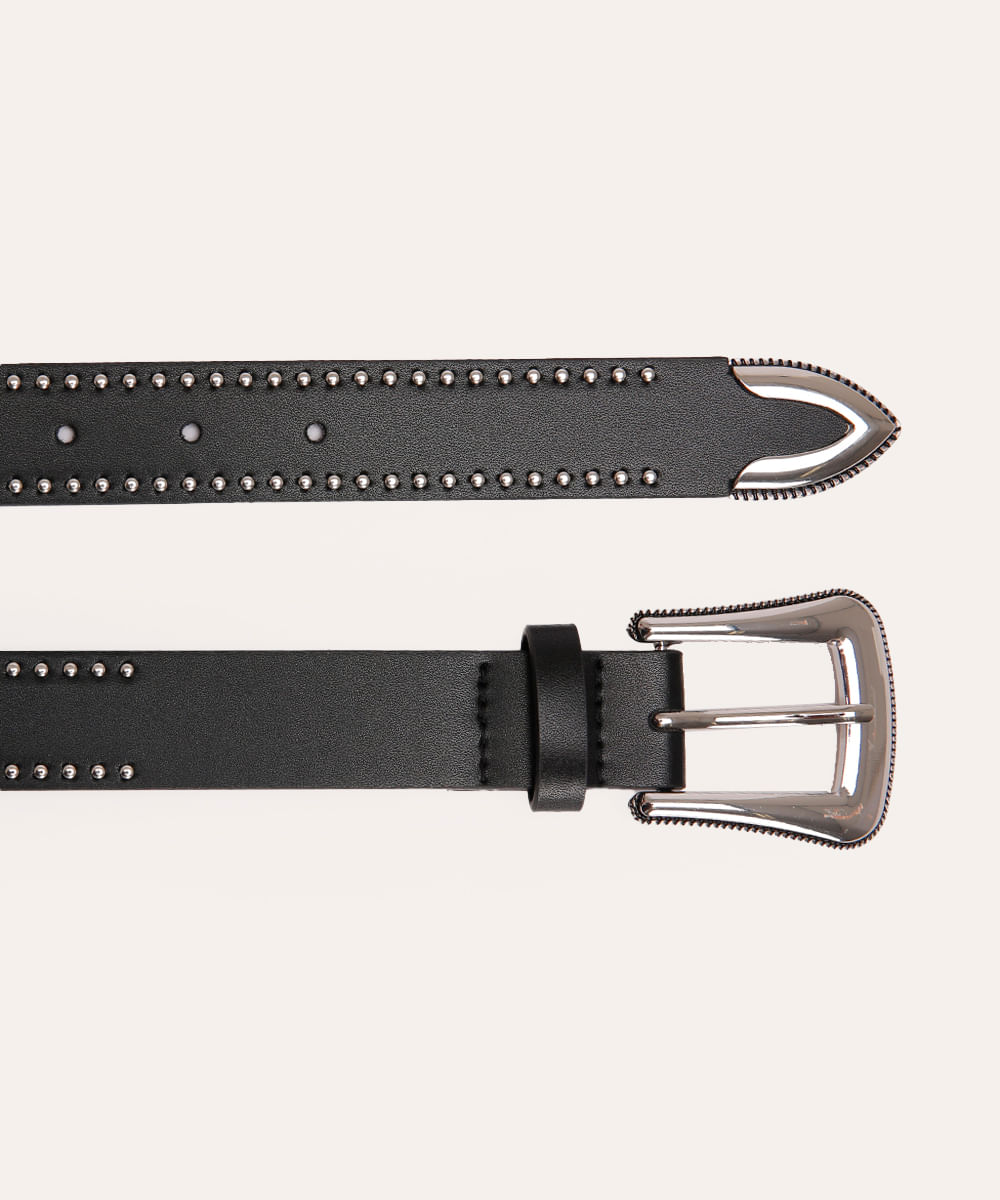 cinto western com tachas preto