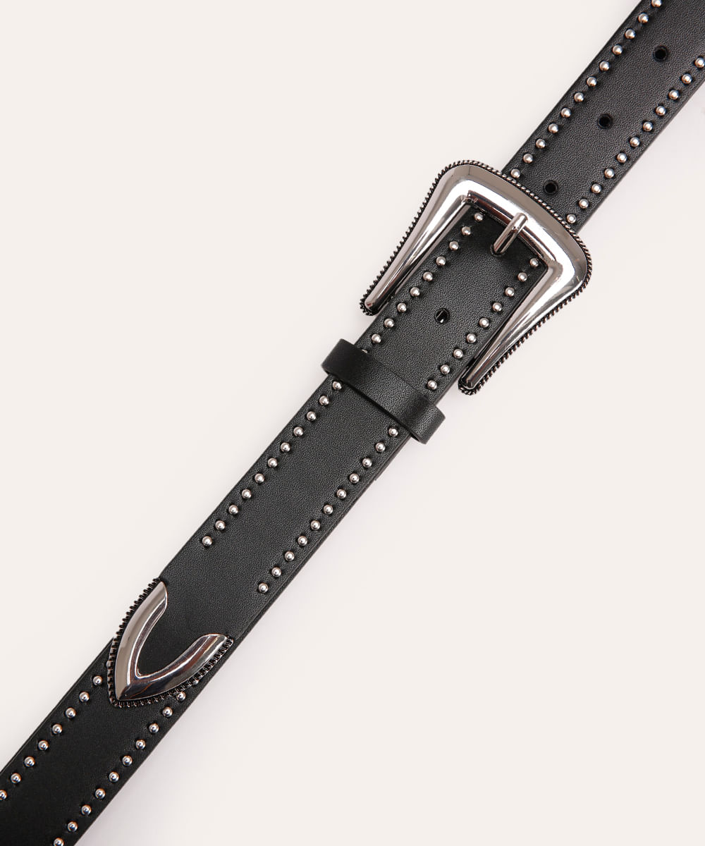 cinto western com tachas preto