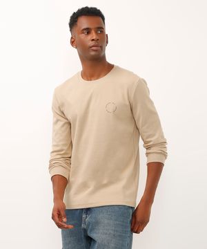 camiseta de moletinho adventures bege