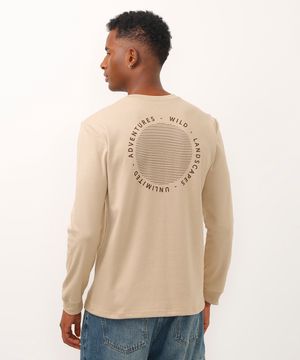 camiseta de moletinho adventures bege