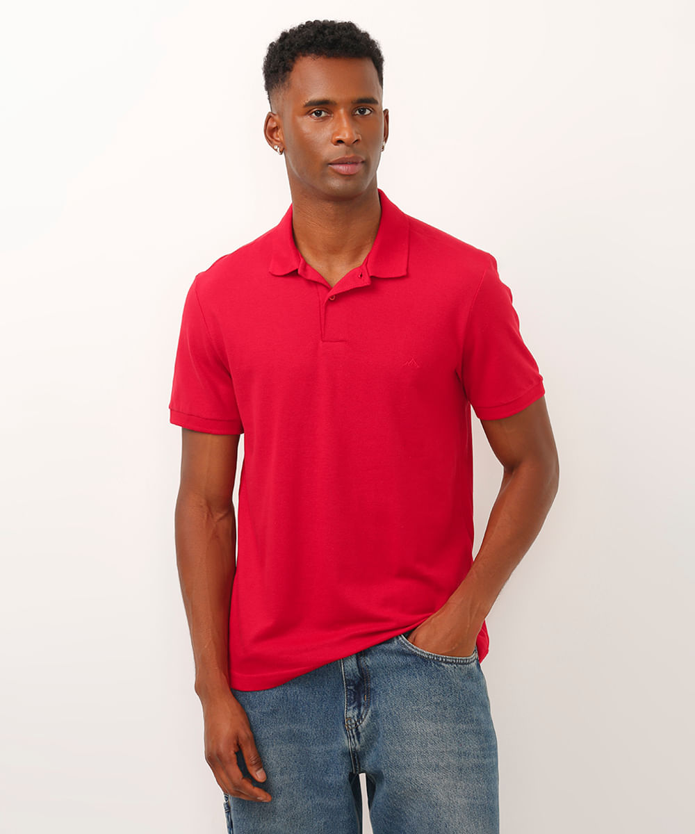 polo básica manga curta - vermelho