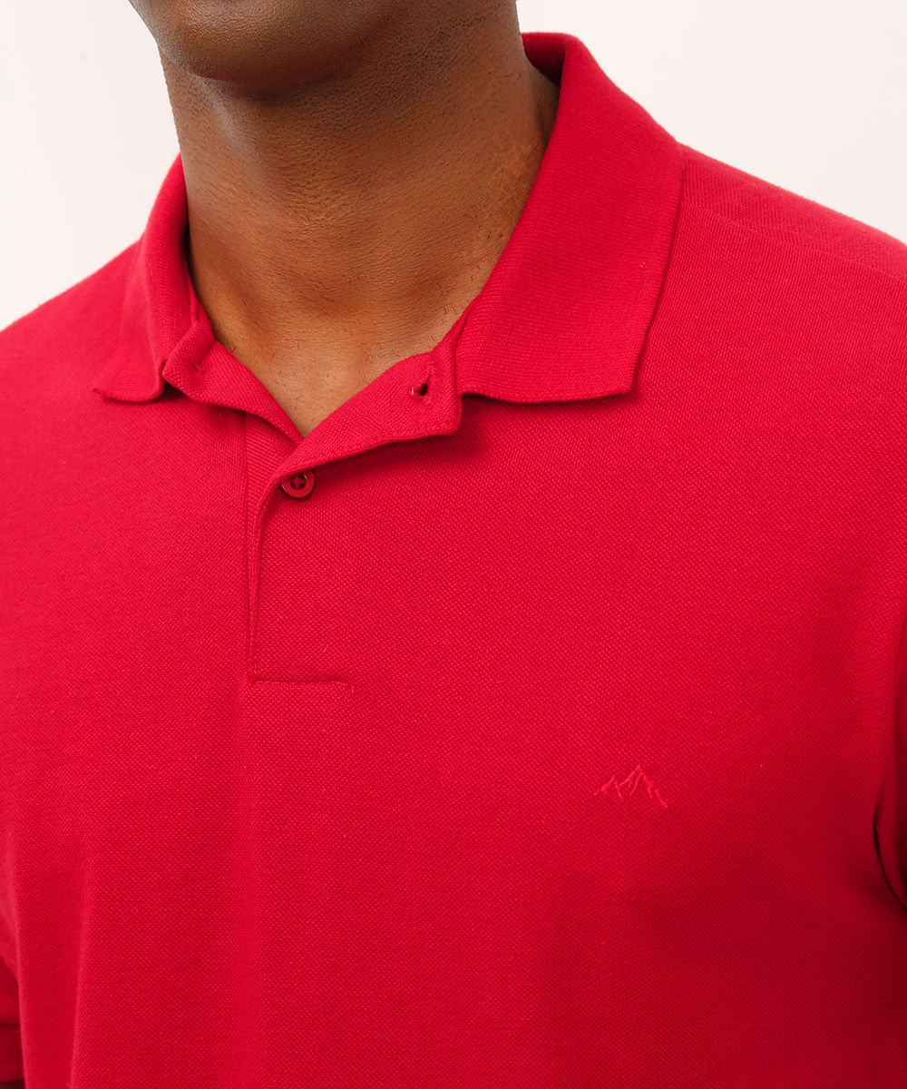 polo básica manga curta - vermelho
