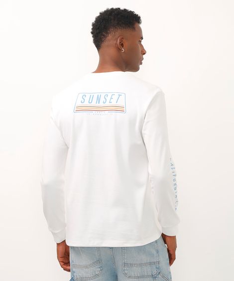 blusão de moletom manga longa sunset off white