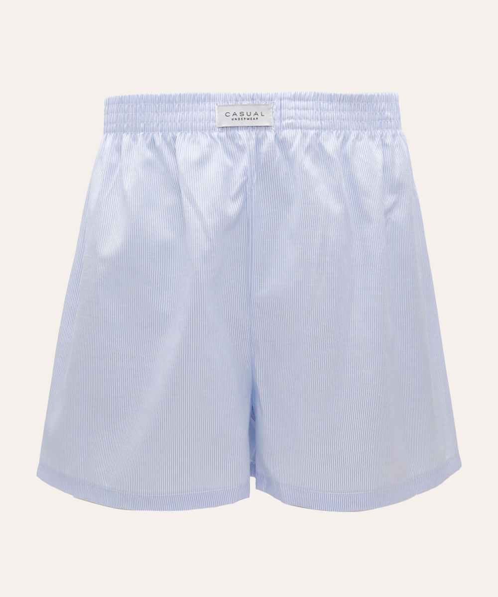 cueca samba canção de algodão listrada azul