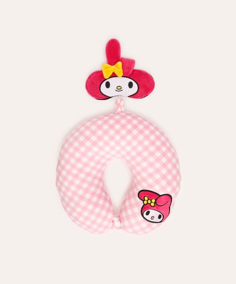 apoio de pescoço com máscara de dormir my melody rosa