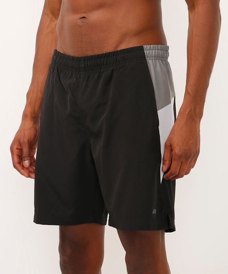 short com recorte esportivo preta