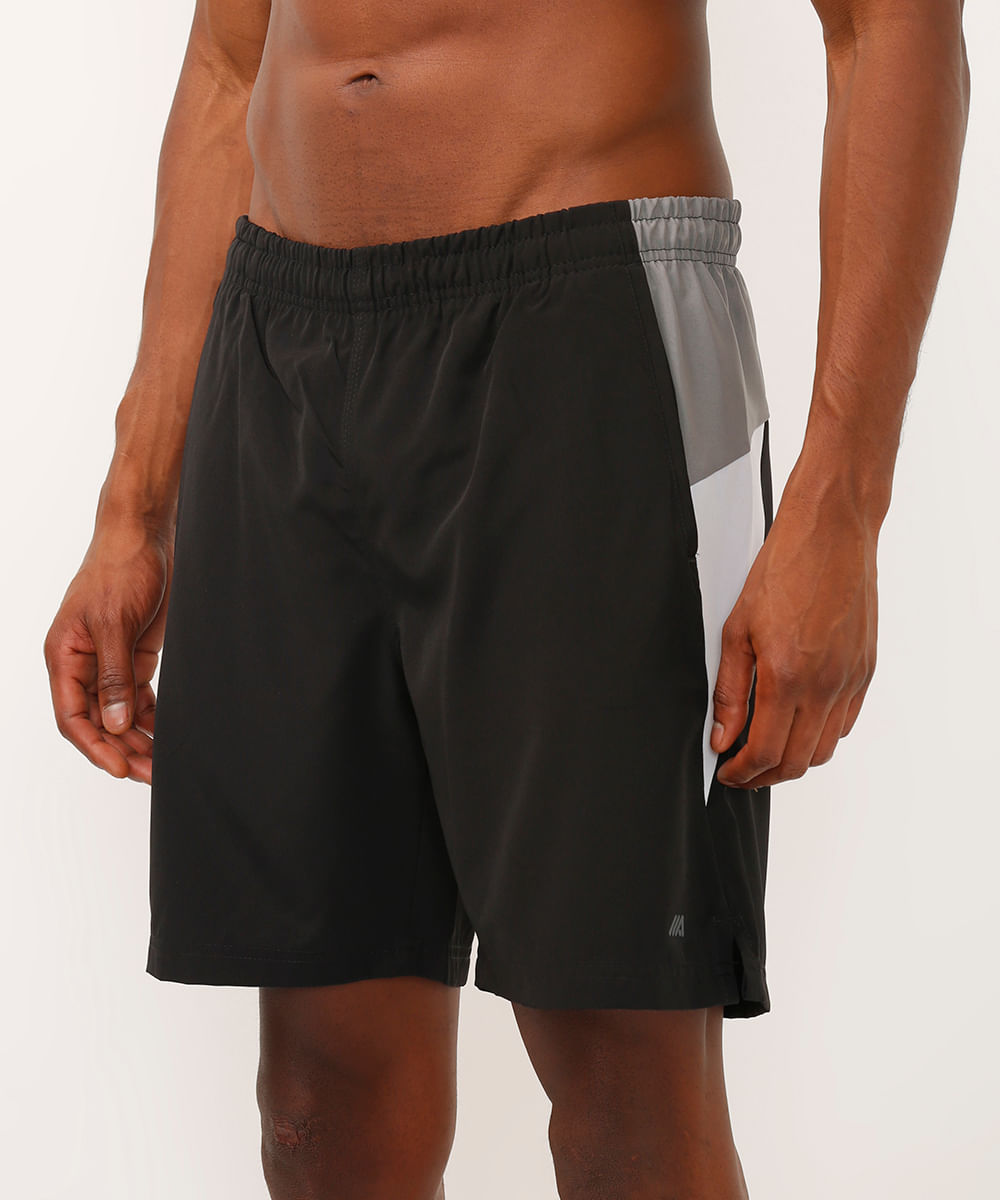 short com recorte esportivo preta