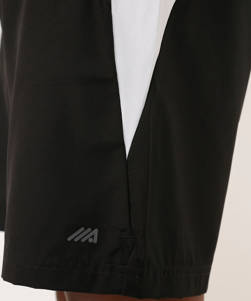 short com recorte esportivo preta