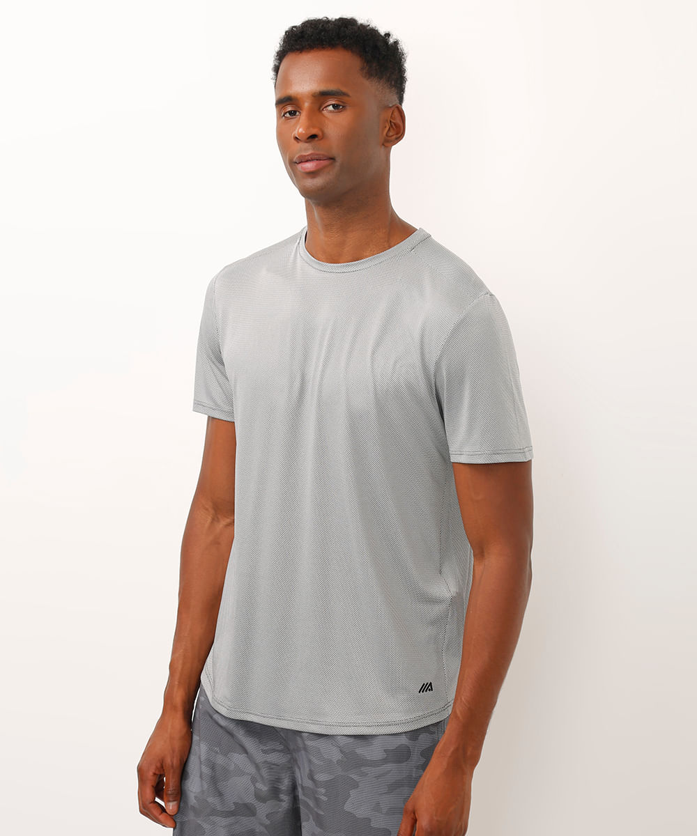 camiseta básica stronger esportiva ace cinza