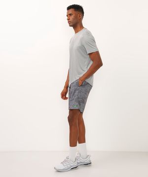 bermuda reta cós com elástico esportiva ace cinza