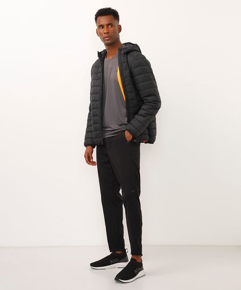 calça slim com recortes esportiva preta