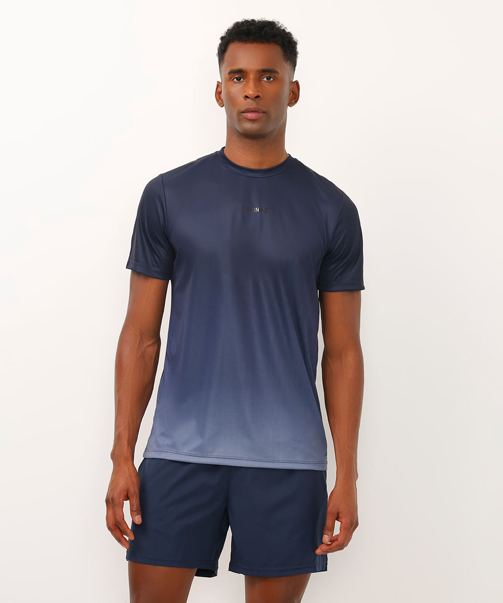 camiseta training esportiva azul marinho