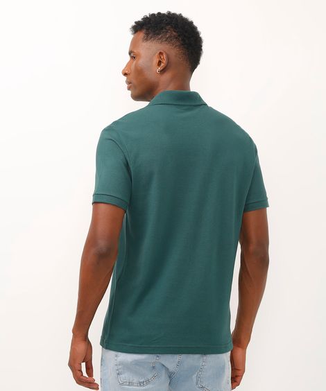 polo básica manga curta - verde escuro