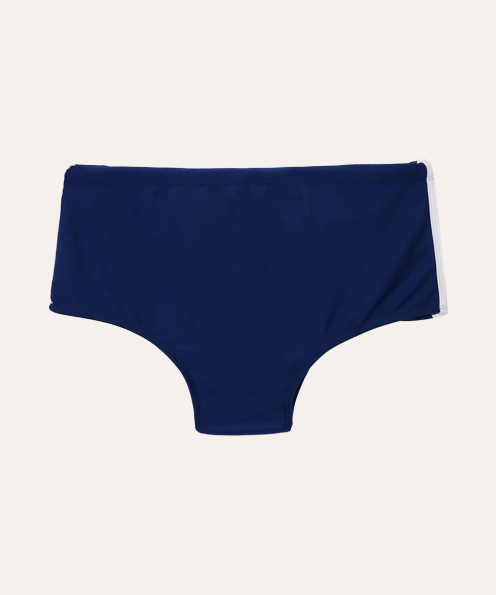 sunga boxer com listra proteção uv azul marinho