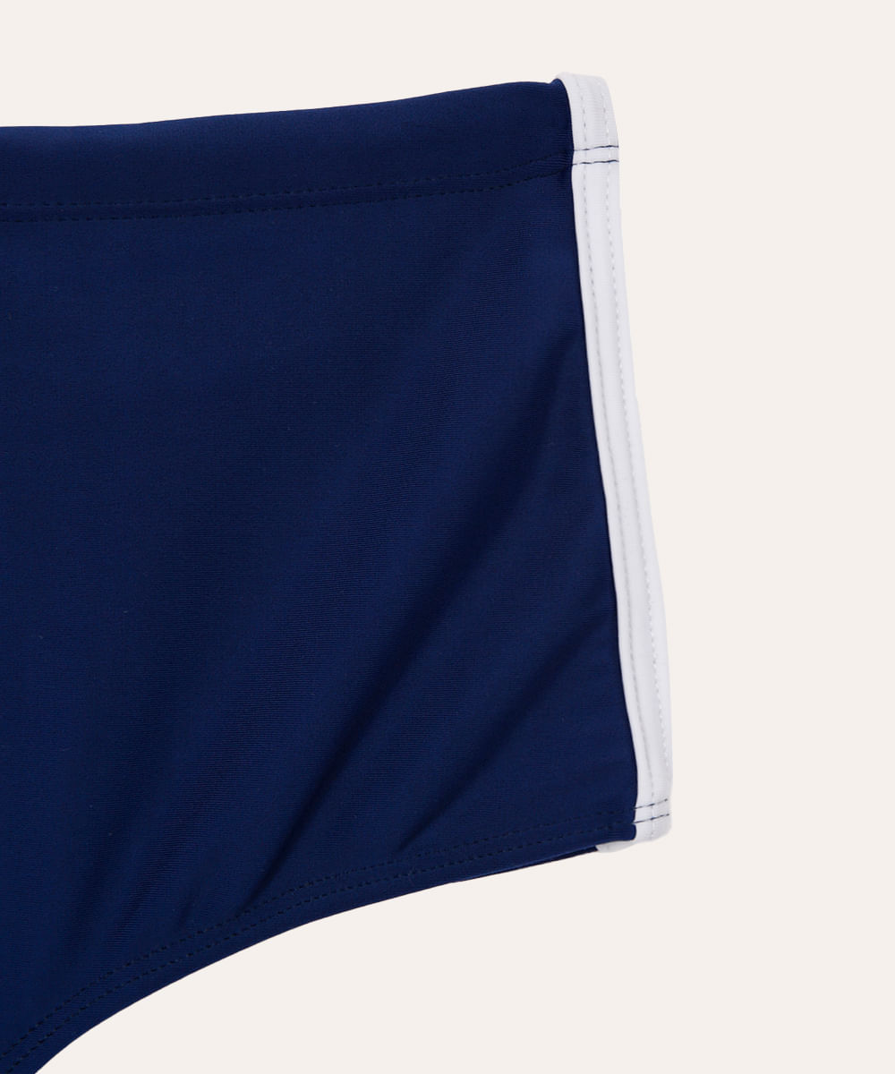 sunga boxer com listra proteção uv azul marinho
