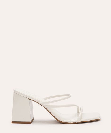 tamanco salto alto bloco tiras finas oneself off white