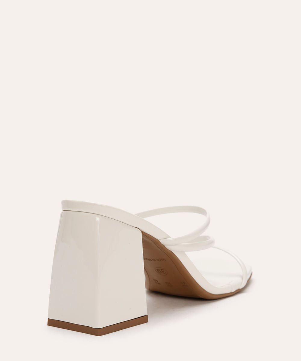 tamanco salto alto bloco tiras finas oneself off white