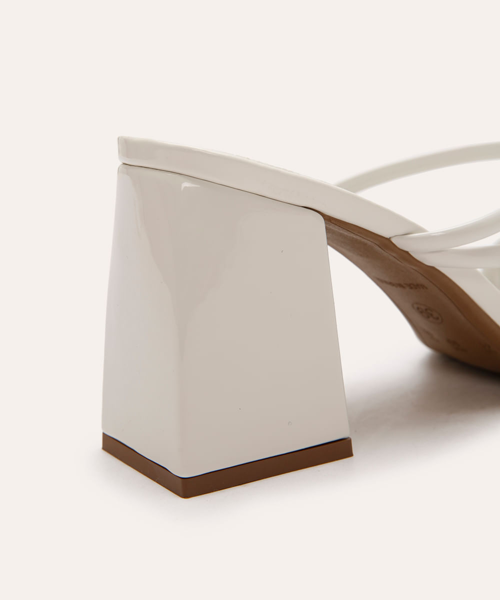 tamanco salto alto bloco tiras finas oneself off white