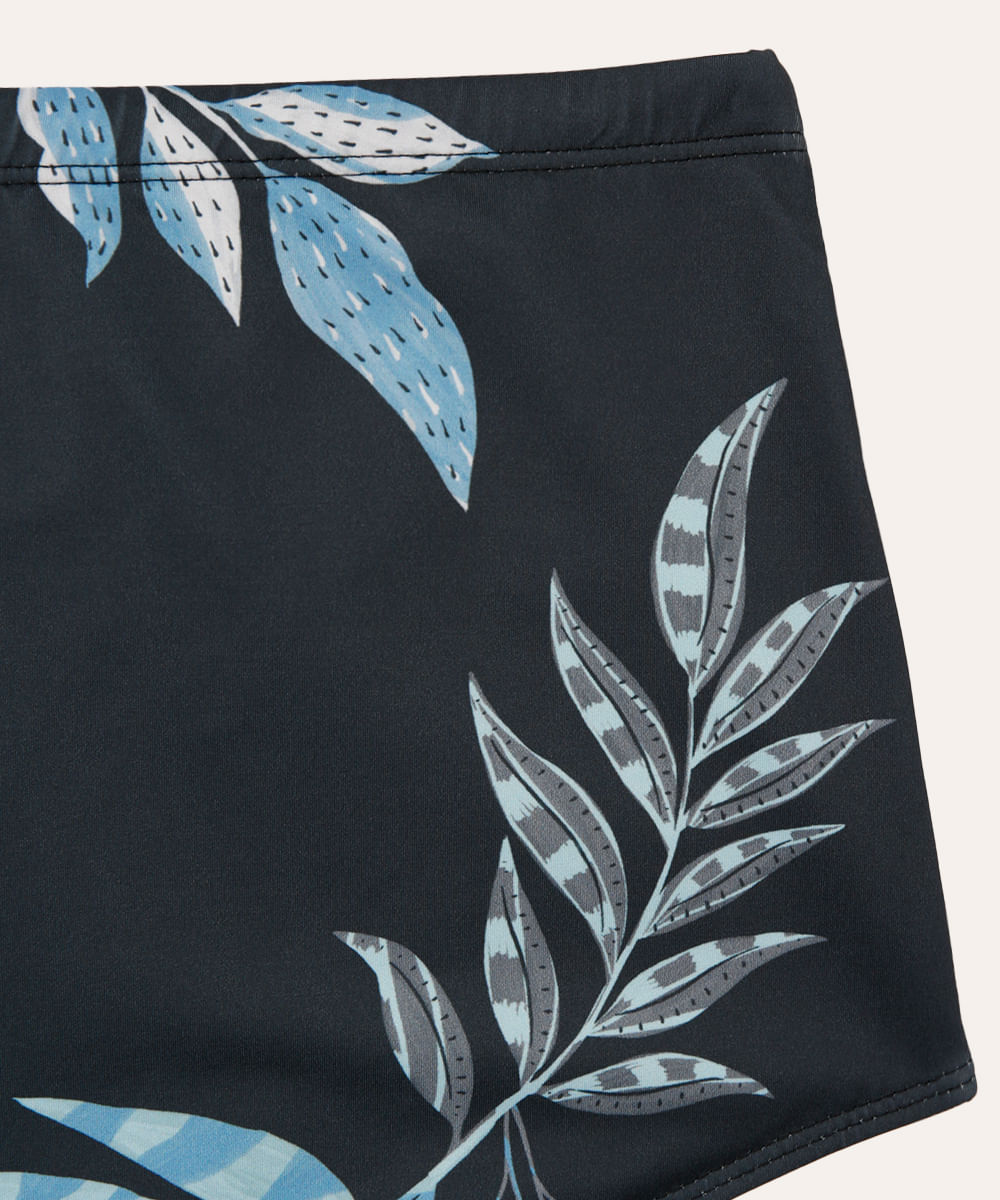 sunga boxer folhagem proteção uv azul