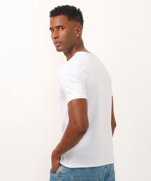 camiseta slim básica manga curta branco