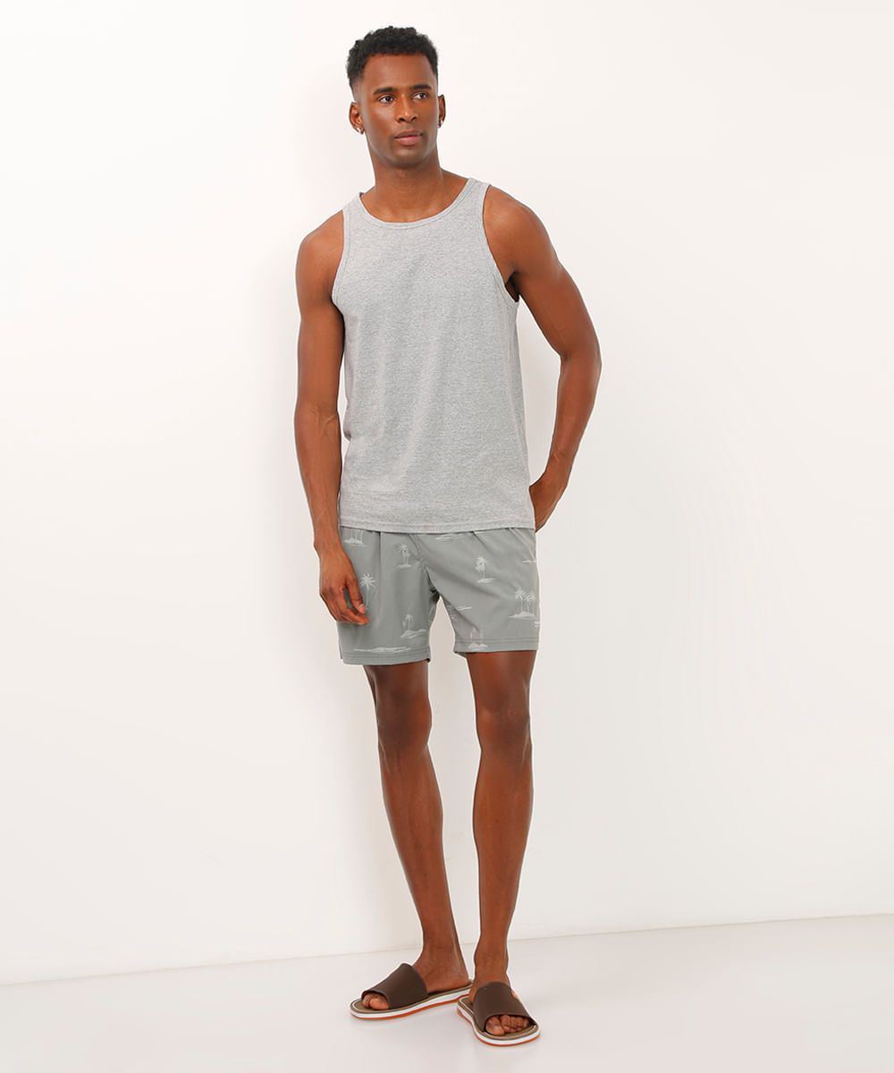 short com bolsos coqueiros verde