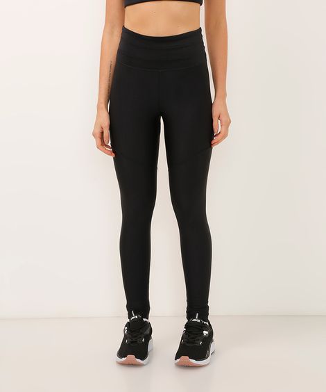 calça legging cós largo esportiva preta