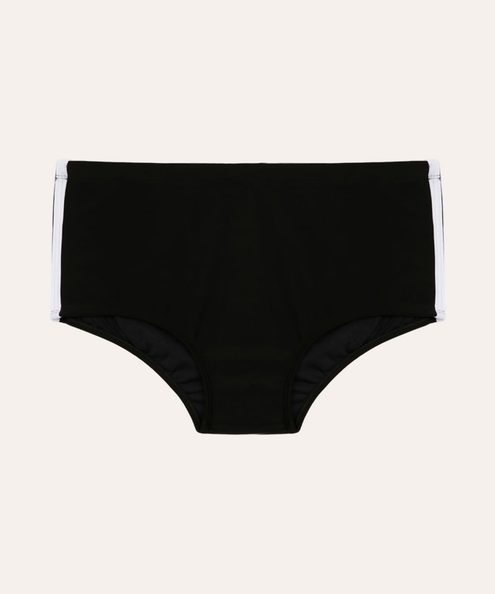 sunga boxer com listra proteção uv preta