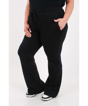 calça flare moletinho elastano preto