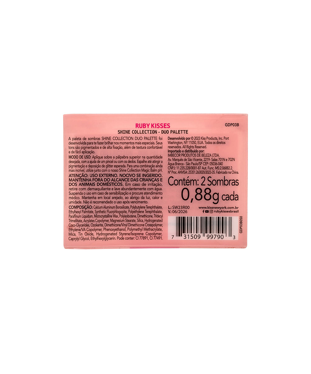 ruby kisses shine collection duo palette rose gold