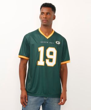 camiseta oversized manga curta nfl packers verde