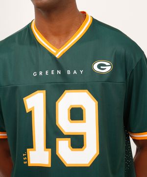 camiseta oversized manga curta nfl packers verde