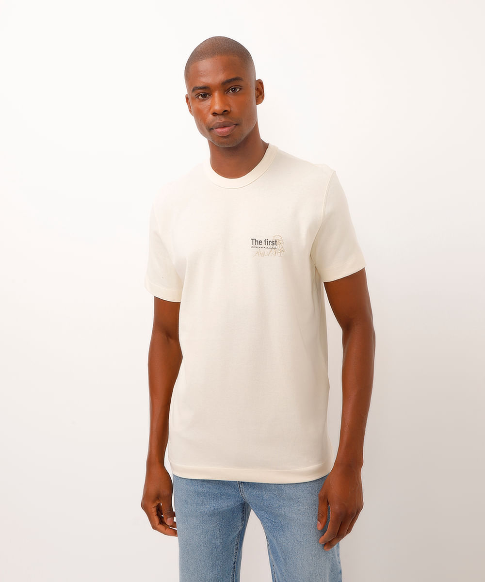 camiseta de algodão the first off white