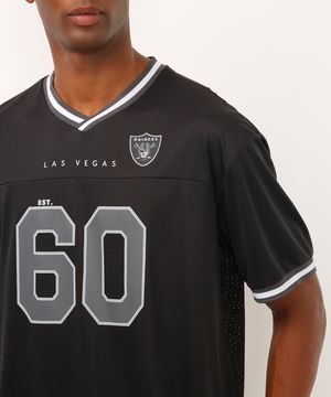 camiseta oversized manga curta nfl raiders preta