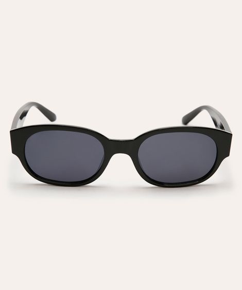 óculos de sol oval preto