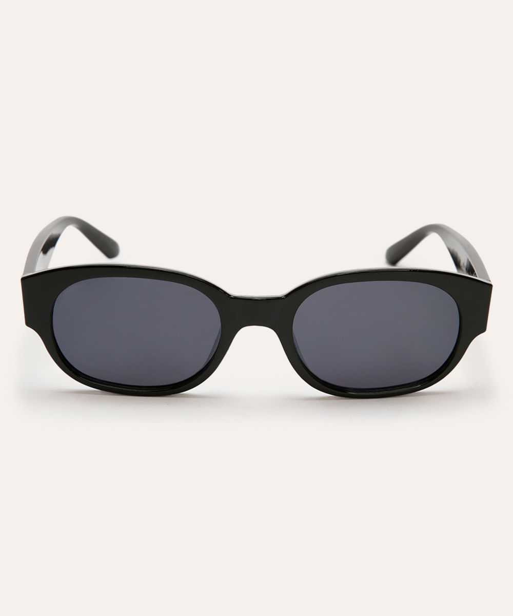 óculos de sol oval preto