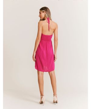 Vestido Curto Detalhe No Busto - Pink