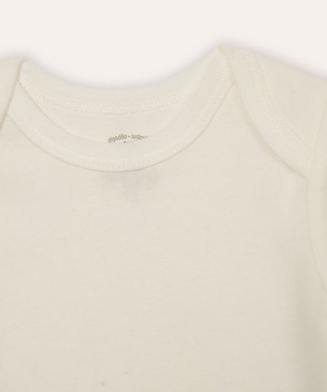 kit de 3 bodies infantis manga curta off white