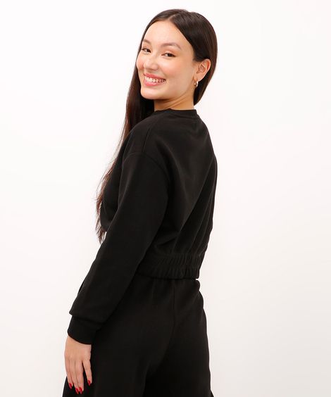 cropped de moletom juvenil preto