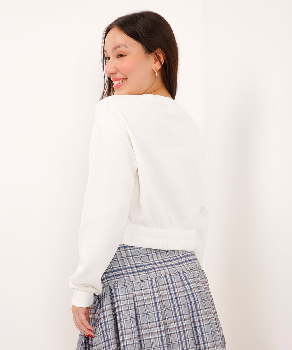 cropped de moletom juvenil off white