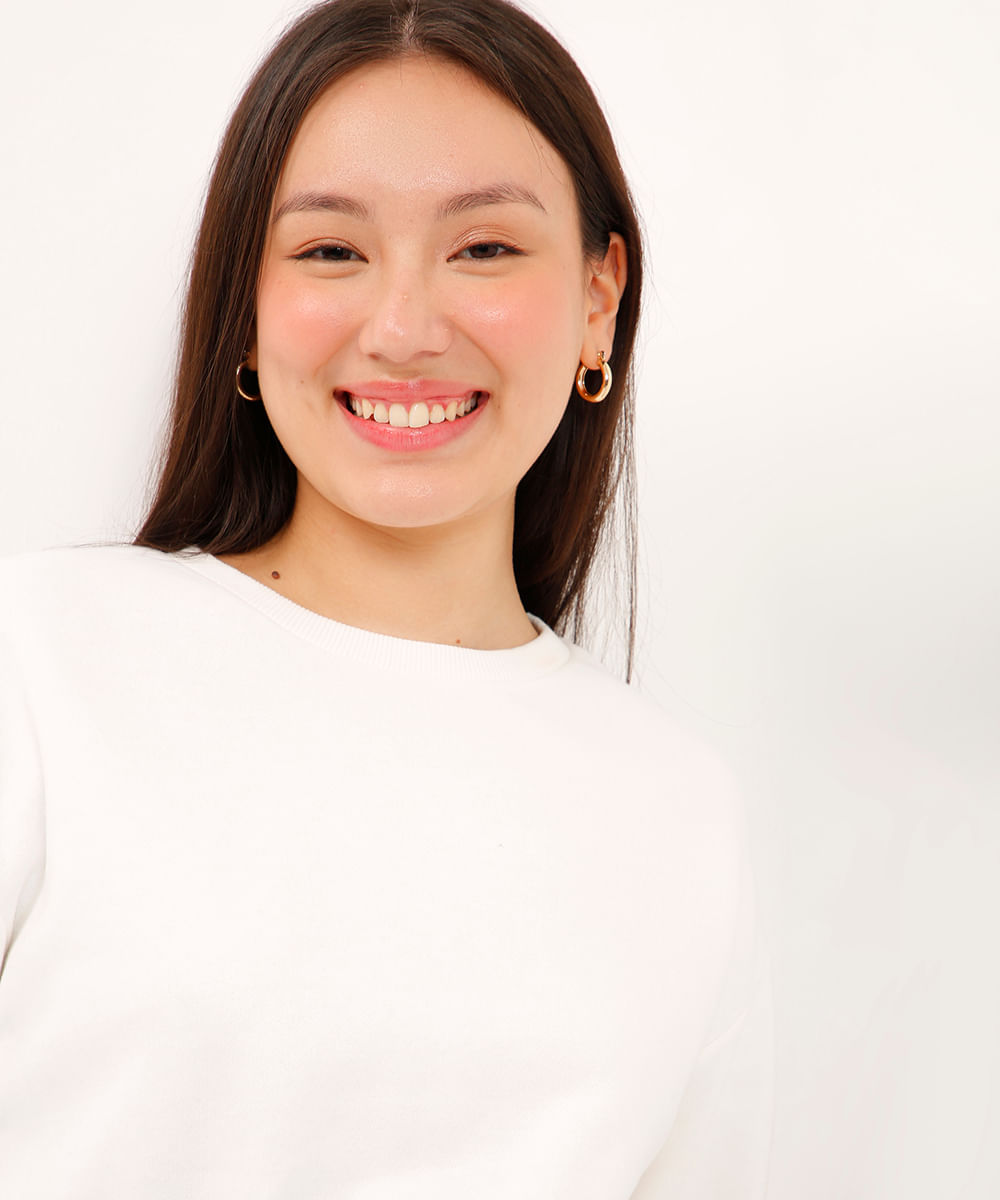 cropped de moletom juvenil off white