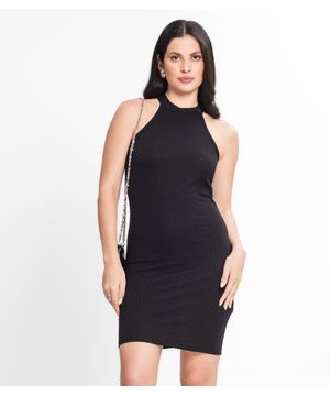 Vestido Ribana Canelada Select Preto