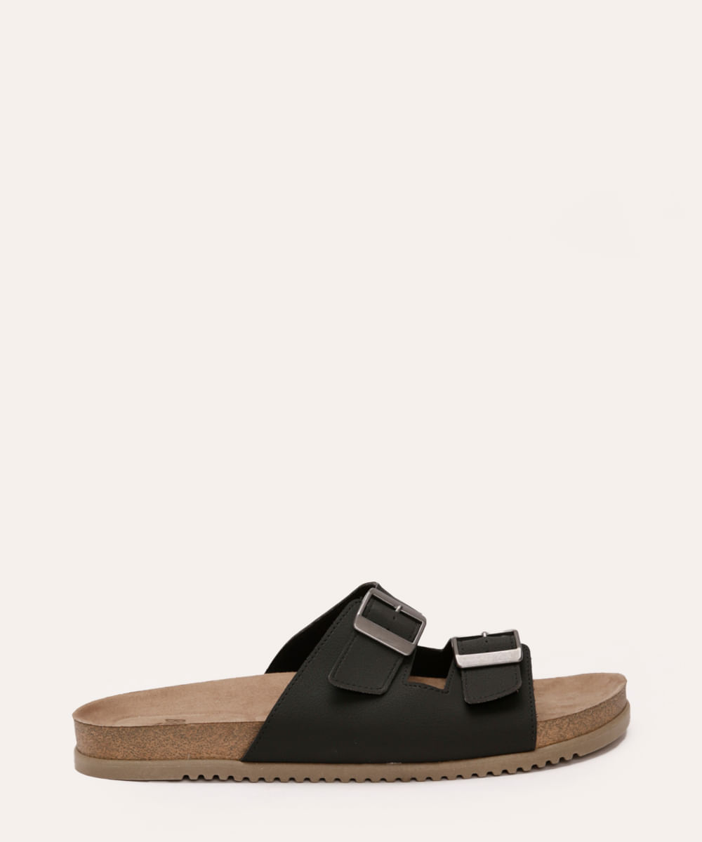 papete com fivelas beira rio sport preta