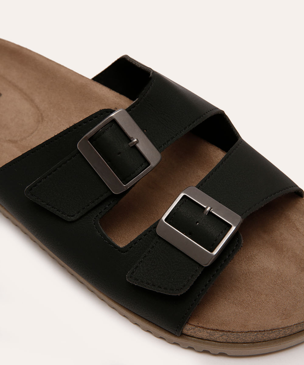 papete com fivelas beira rio sport preta