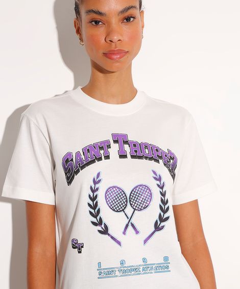 camiseta de algodão saint tropez mindset off white