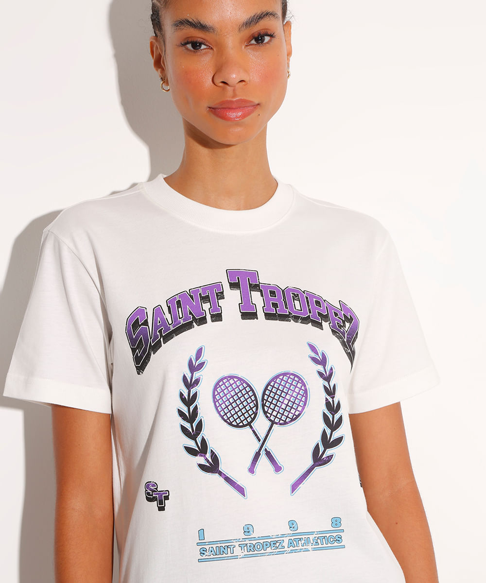 camiseta de algodão saint tropez mindset off white