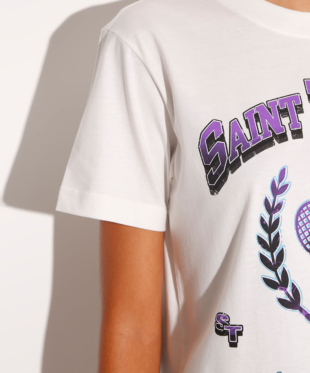 camiseta de algodão saint tropez mindset off white
