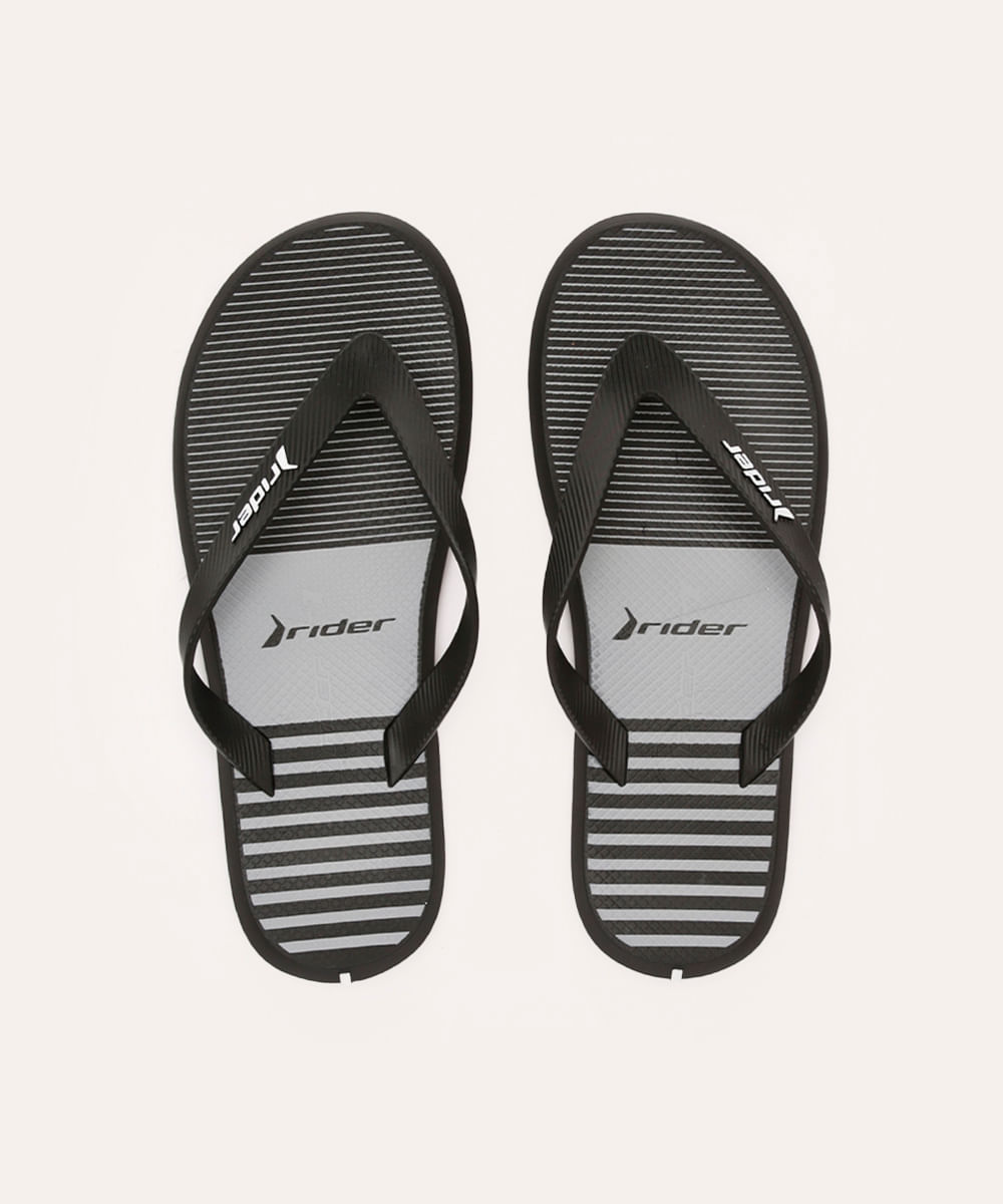 chinelo com listras rider cinza