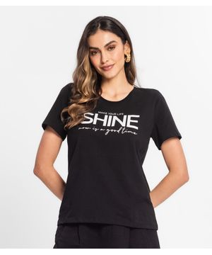 T- Shirt Feminina Estampada Select Preto