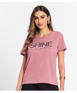 T- Shirt Feminina Estampada Select Rosa